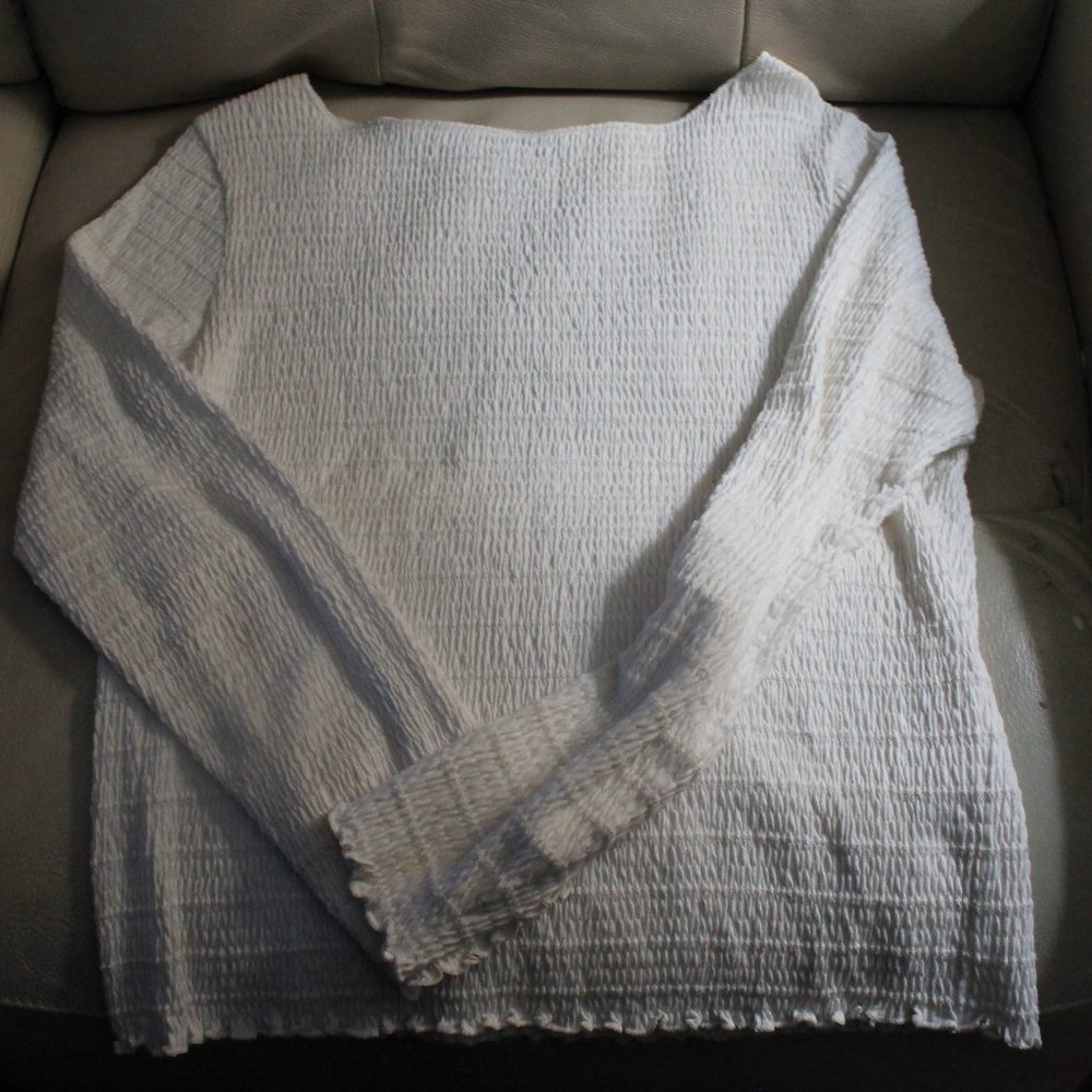 White Puckered Top